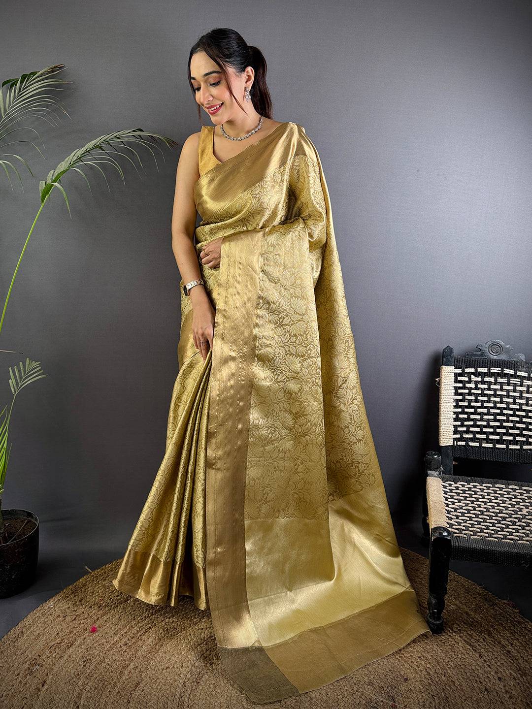 Kanjivaram Tissue Banarasi Silk Pattu Saree