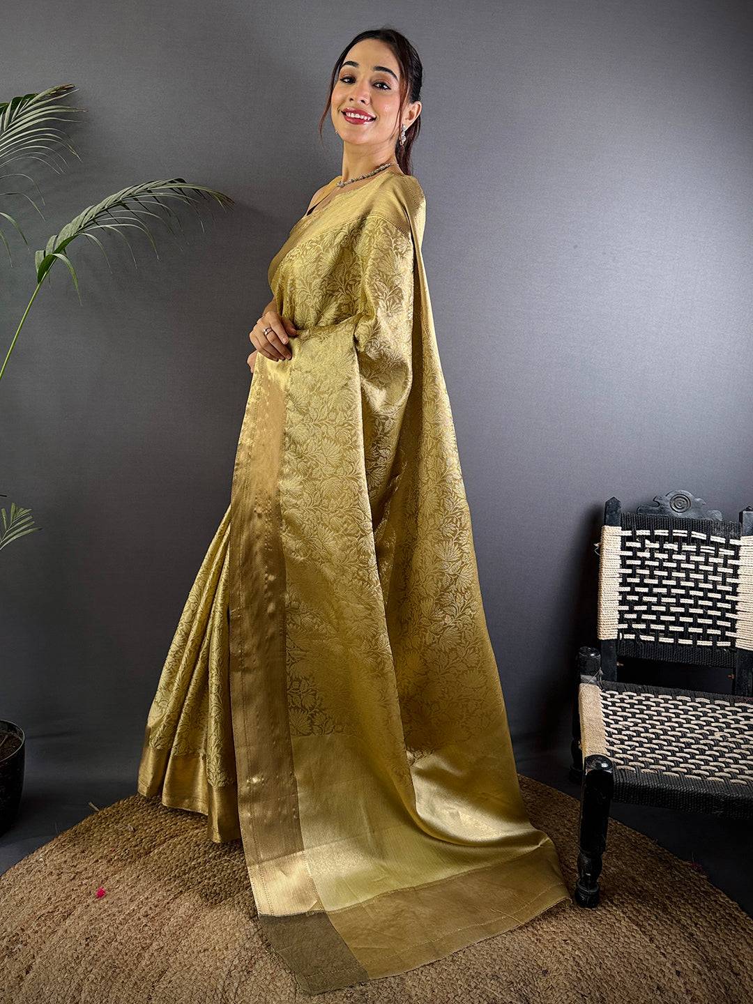 Kanjivaram Tissue Banarasi Silk Pattu Saree
