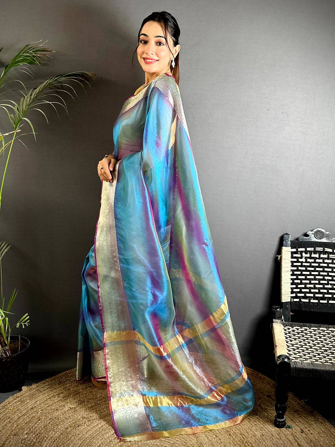 Radiance Dual Tone Tissue Silk Pattu Saree