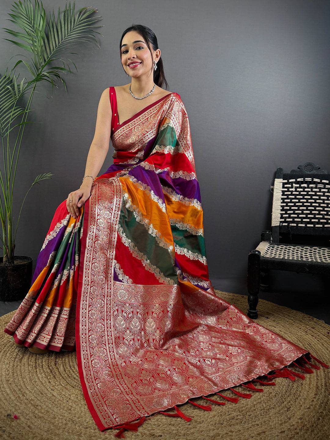 Heritage Banarasi Katan Silk Zari Weaving Pattu Saree
