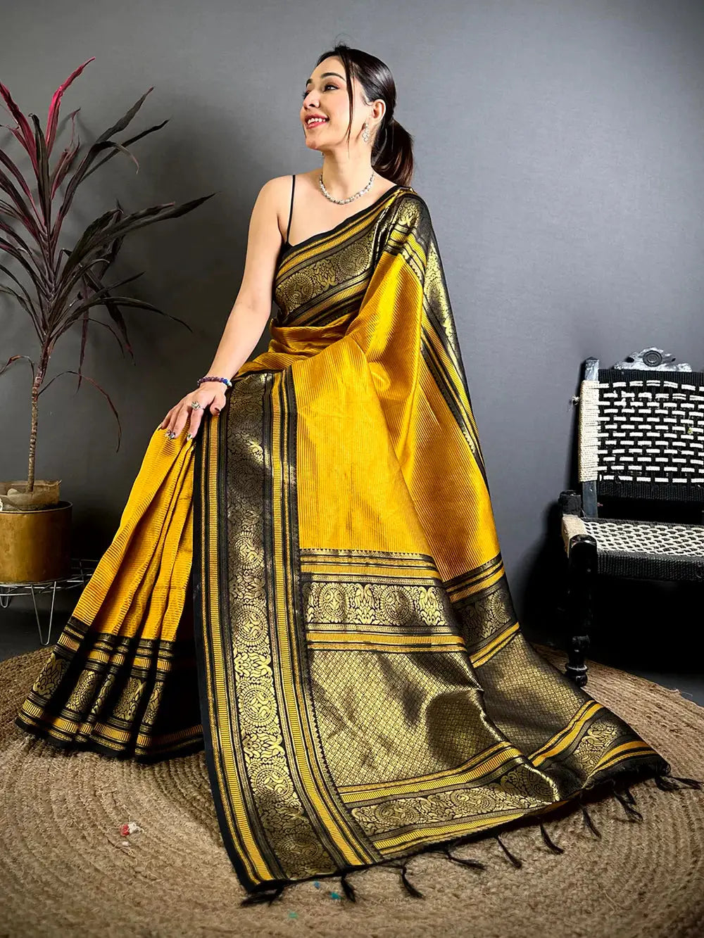 Opulent Copper Weave Katan Silk Pattu Saree