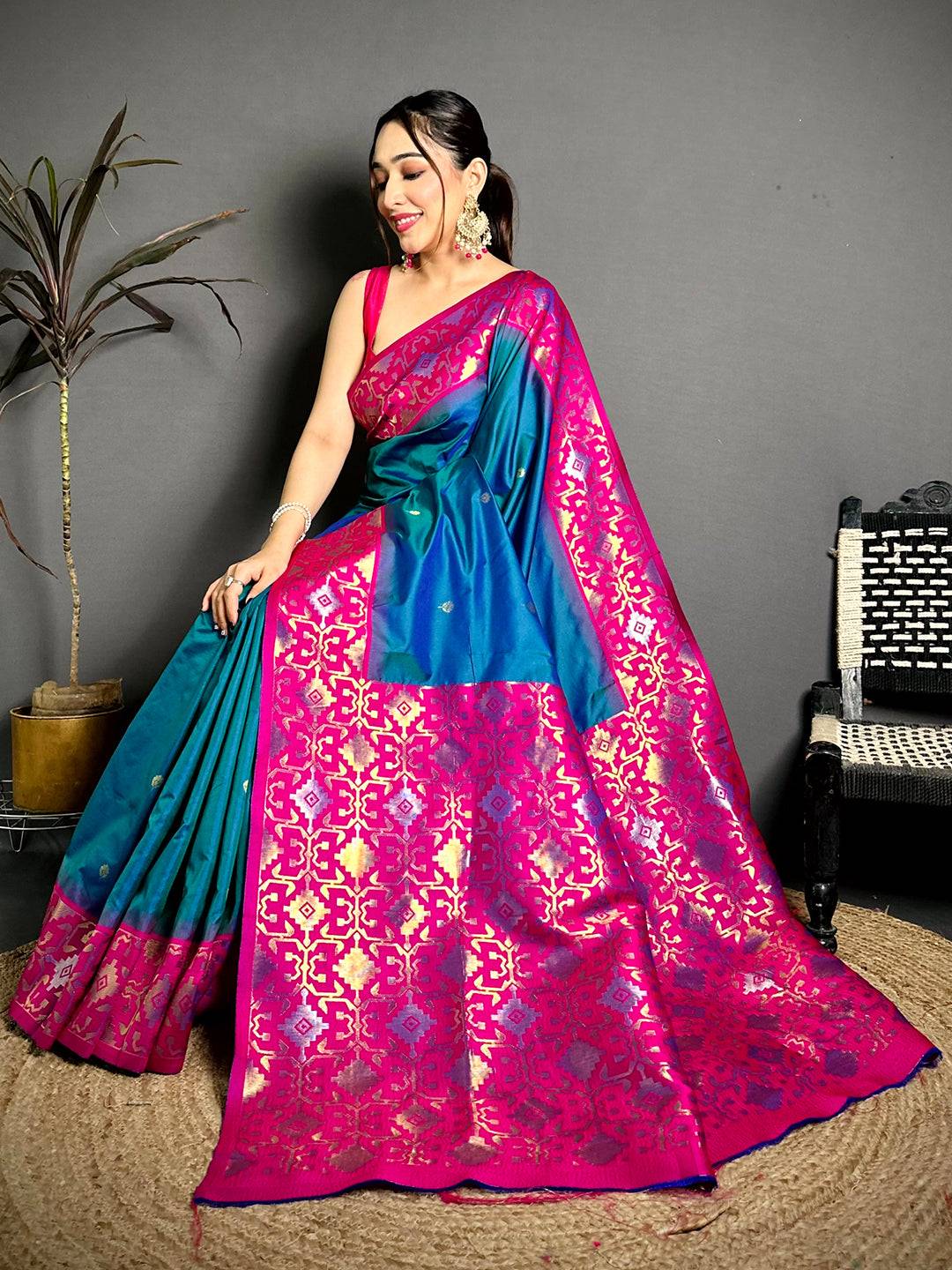 Azure Blue Soft Silk Kanjivaram Pattu Saree