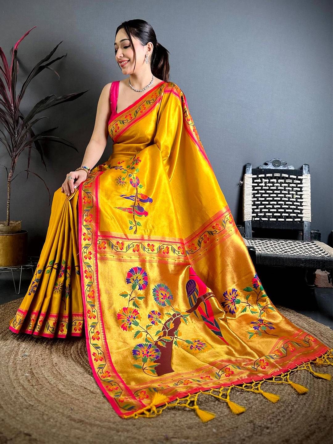 Radiance Minakari Paithani Tissue Pattu Saree