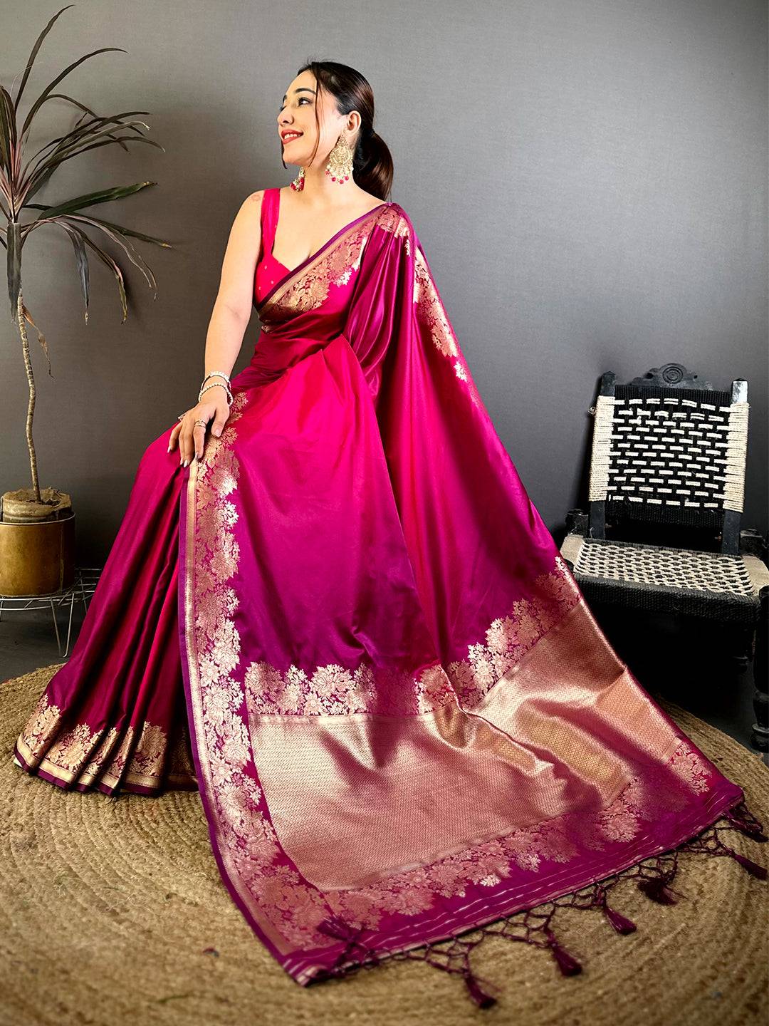Heritage Ombre Weaving Mashru Silk Pattu Saree