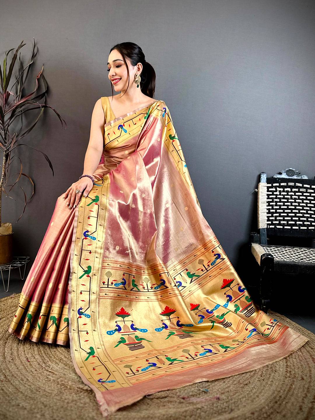 Royal Aura Paithani Tissue Pattu Saree