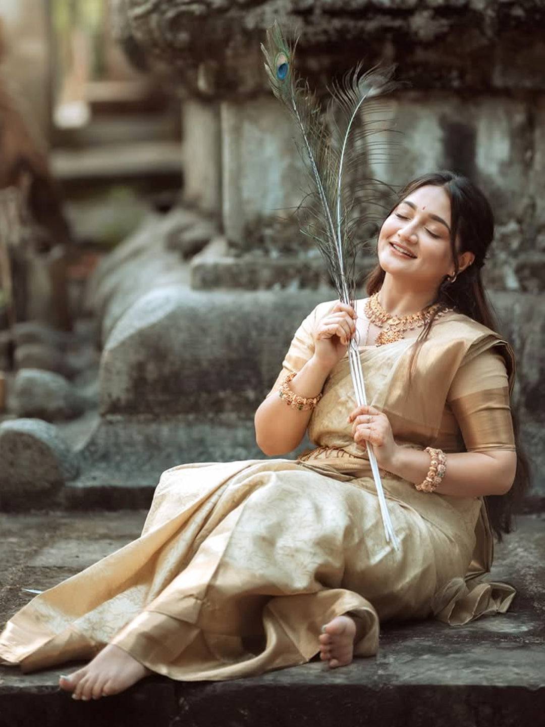 Regal Gold Kanjivaram Tissue Pattu Saree