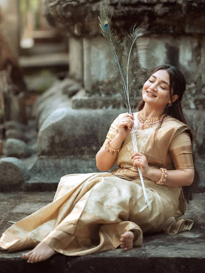 Regal Gold Kanjivaram Tissue Pattu Saree
