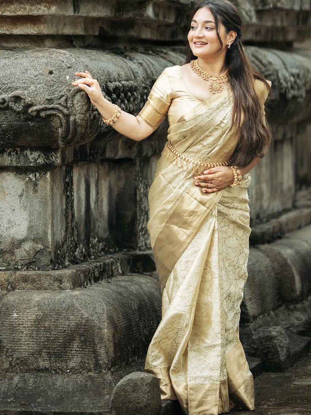 Regal Gold Kanjivaram Tissue Pattu Saree