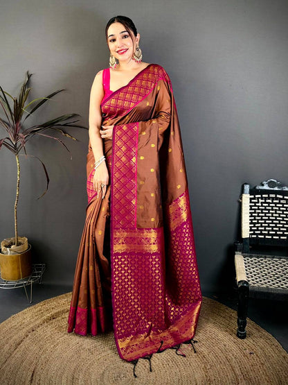 Stylish Ethnic Motif Rich Pallu Soft Silk Pattu Saree