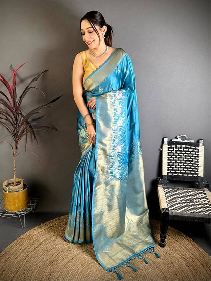 Heritage Minakari Satin Silk Pattu Saree
