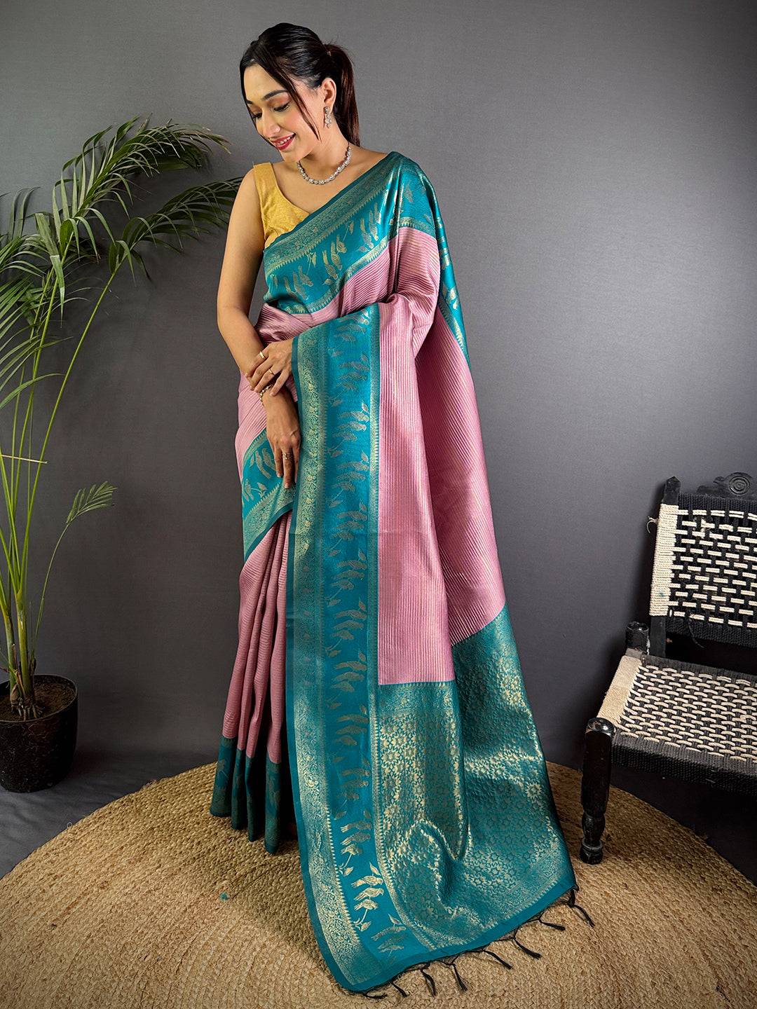 Pink Majesty Banarasi Katan Silk Pattu Saree