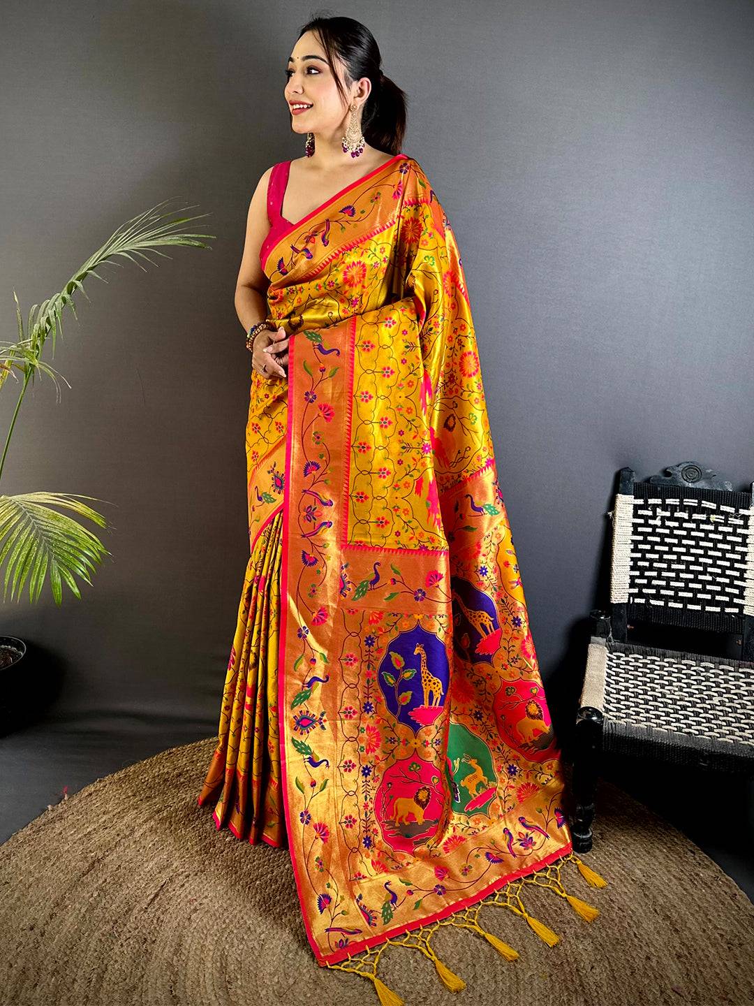 Royal Yellow Patola Paithani Pattu Saree