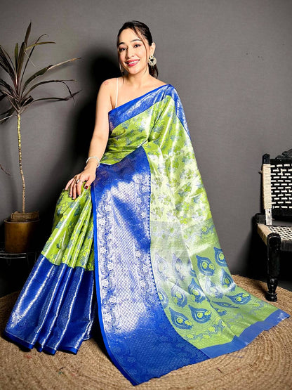 Opulent Zari One Gram Tissue Kanchi Pattu Saree
