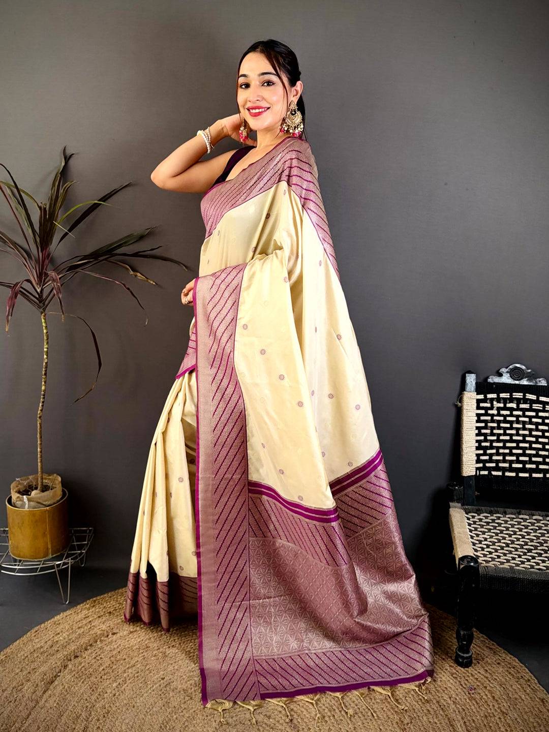 Classic Striped Soft Silk Zari Weave Pattu Saree
