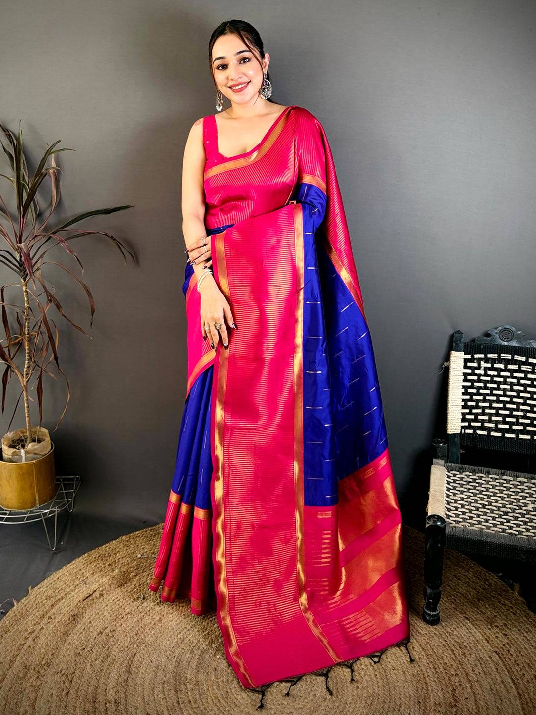 Royal Blue Banarasi Katan Silk Pattu Saree