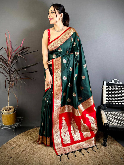 Green Grace Soft Silk Gadwal Pattu Saree