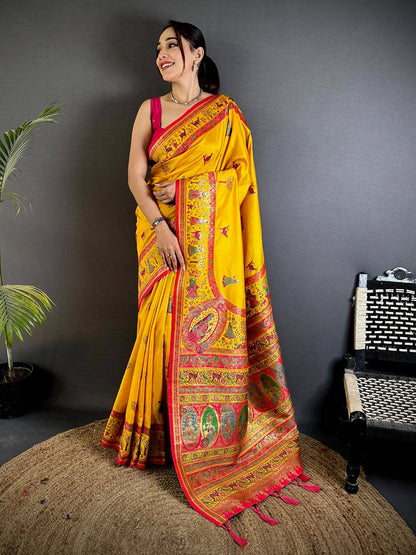 Royal Kashmiri Pashmina Minakari Pattu Saree
