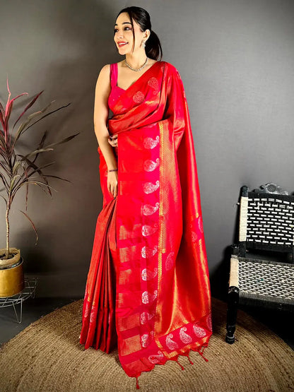 Royal Minakari Weave Kanchi Pattu Saree