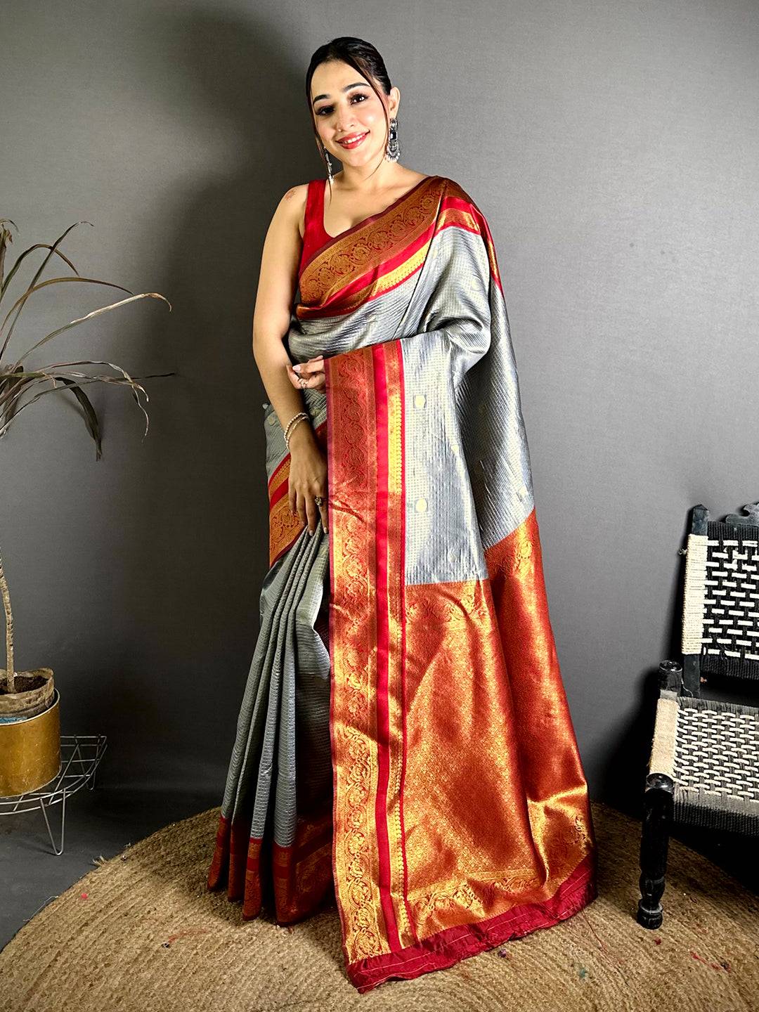 Radiant Banarasi Katan Contrast Border Pattu Saree