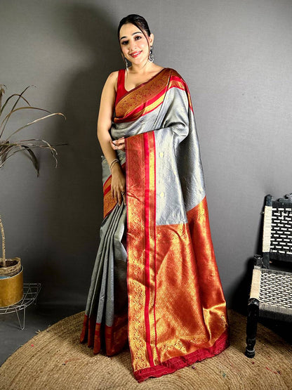 Radiant Banarasi Katan Contrast Border Pattu Saree