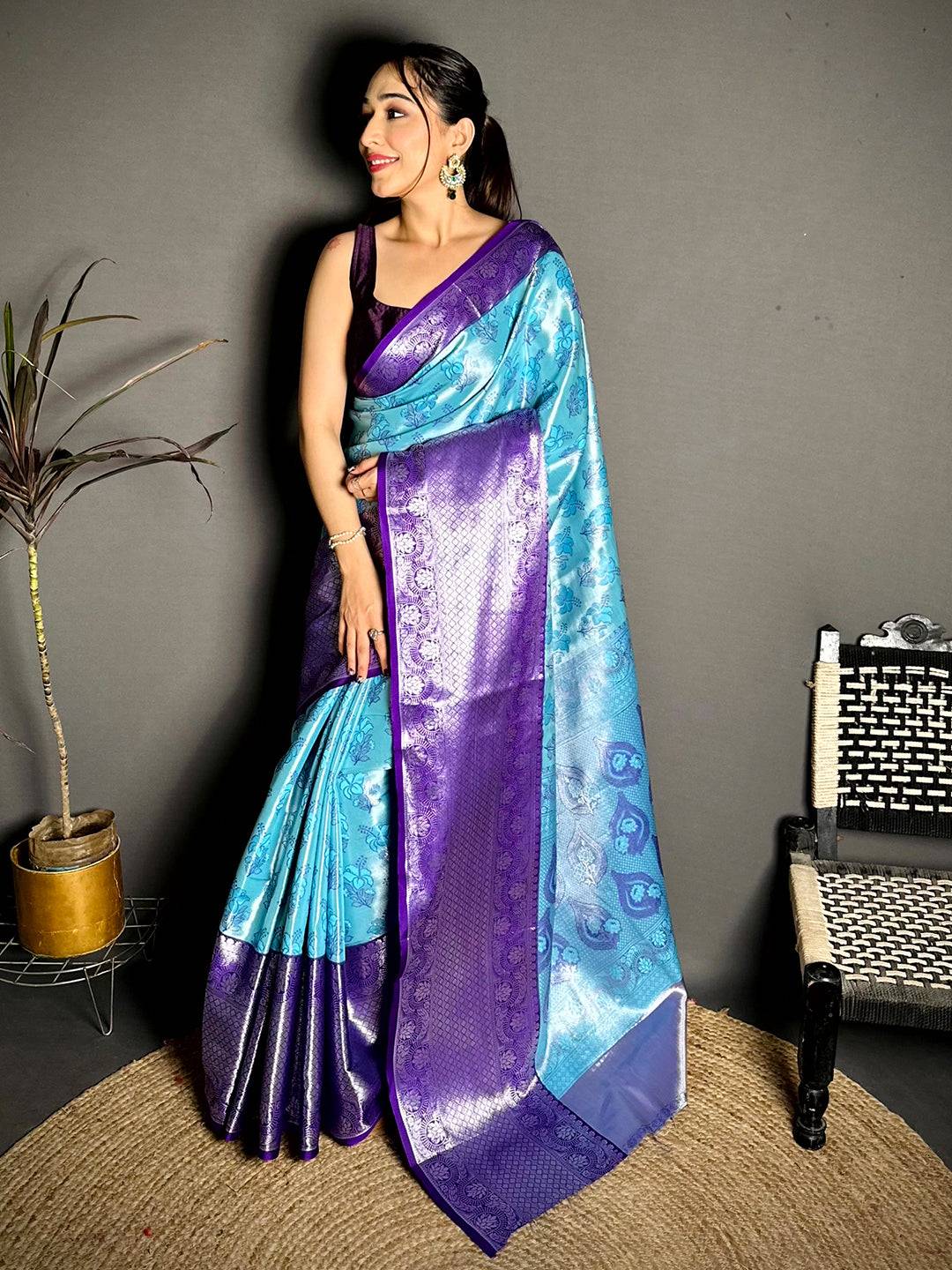Vibrant Zari One Gram Tissue Kanchi Pattu Saree