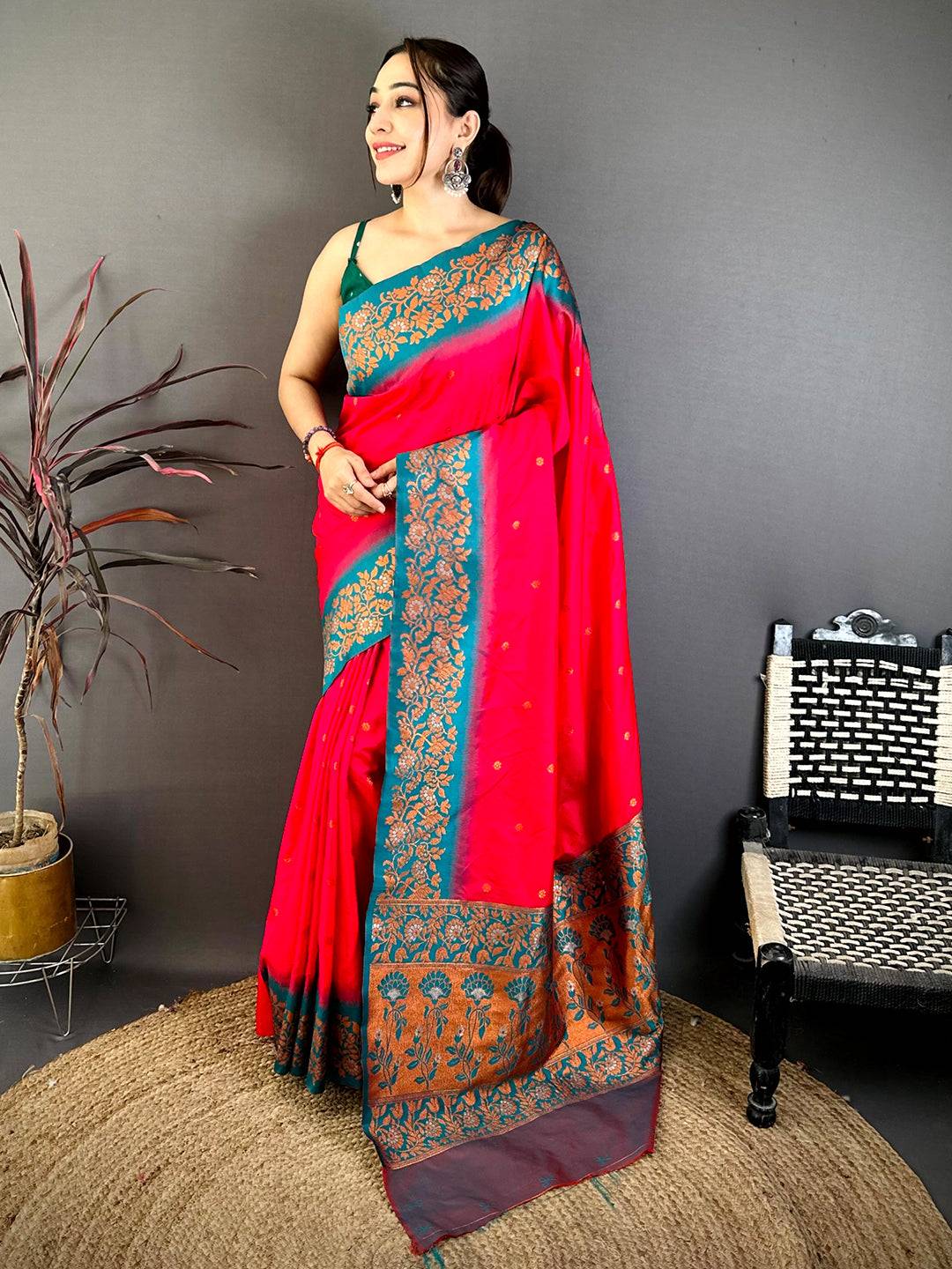 Pink Soft Silk Kanjivaram Pattu Saree