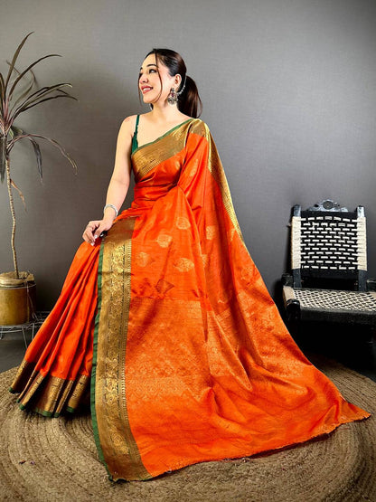 Regal Katan Tussar Feel Zari Border Pattu Saree