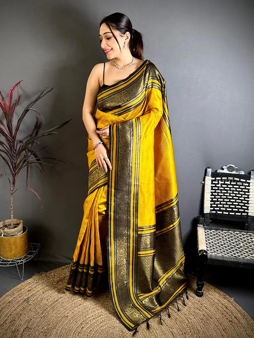 Opulent Copper Weave Katan Silk Pattu Saree
