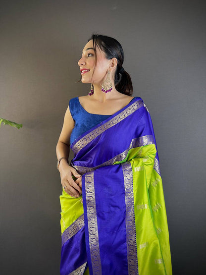 Eyecapthear Gadhwal Pure Soft Silk Festive Wear Pattu Saree