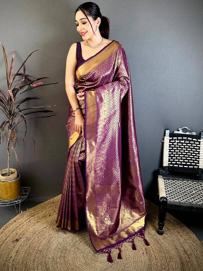 Radiant Teal Kanjivaram Zari Silk Pattu Saree