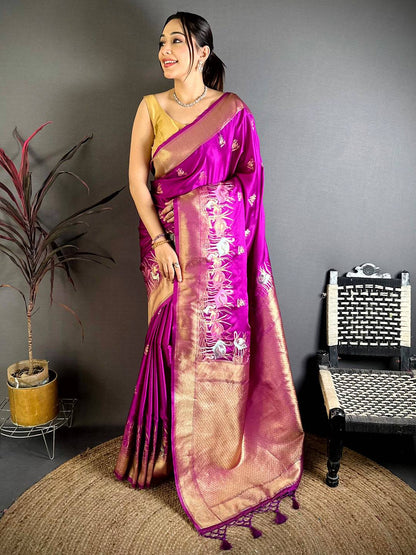 Regal Minakari Satin Silk Pattu Saree

