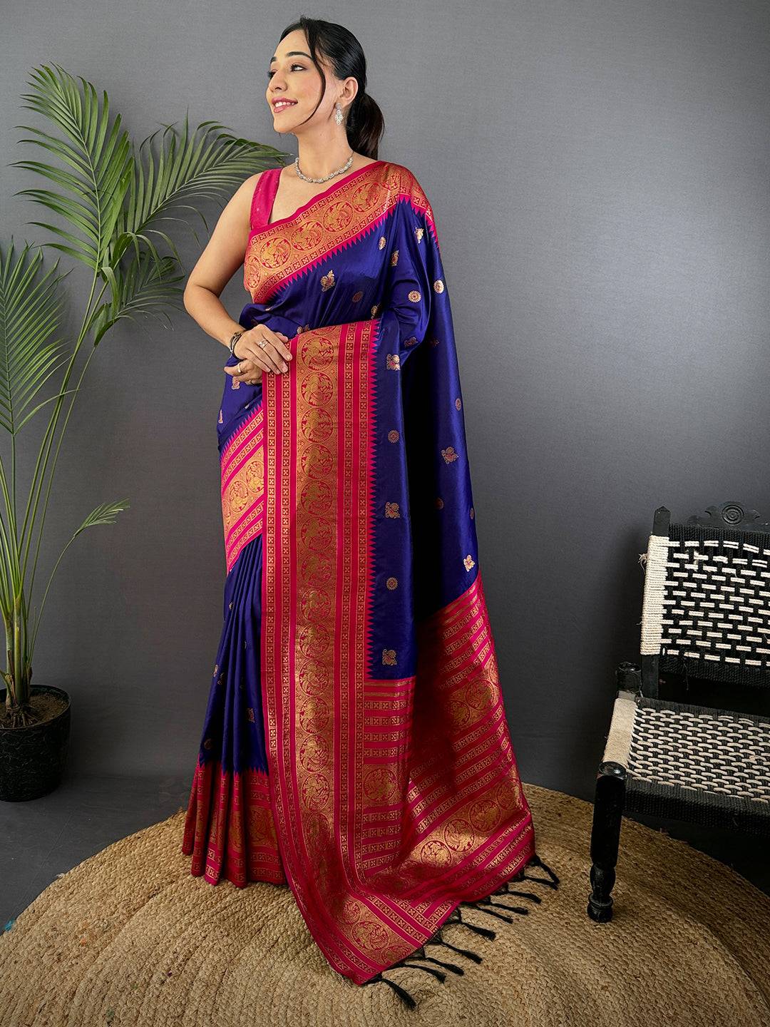 Purple Soft Gadwal Silk Pattu Saree