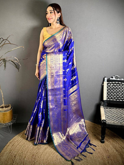 Stylish Banarasi Katan Big Zari Border Pattu Saree