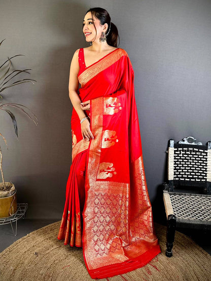 Mashru Satin Zari Weaving Kanchi Border Pattu Saree