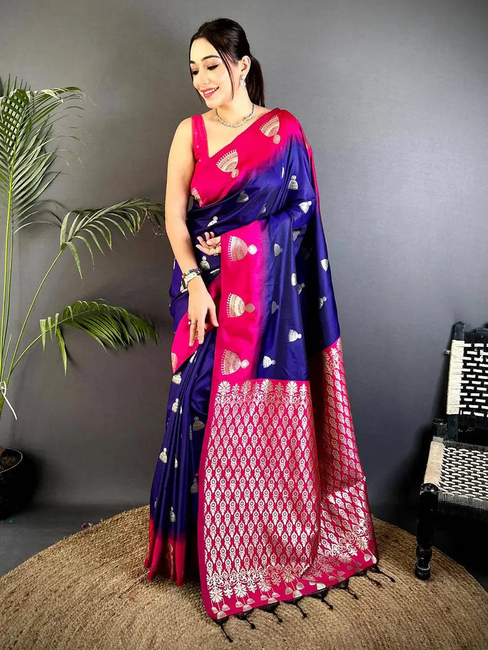 Purple Bali Dual Tone Soft Silk Pattu Saree