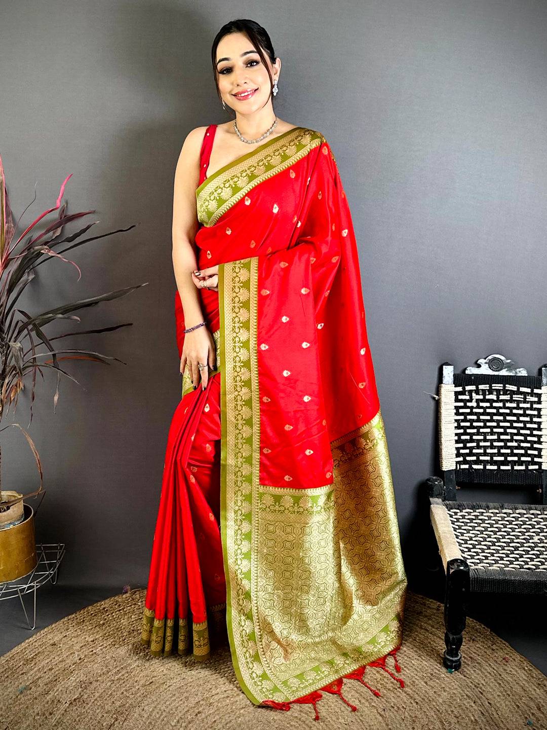 Heritage Red Soft Silk Gadwal Pattu Saree