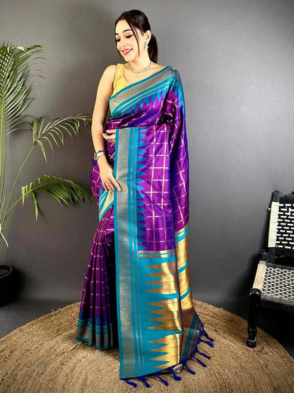 Regal Dual Tone Gold Zari Pattu Saree