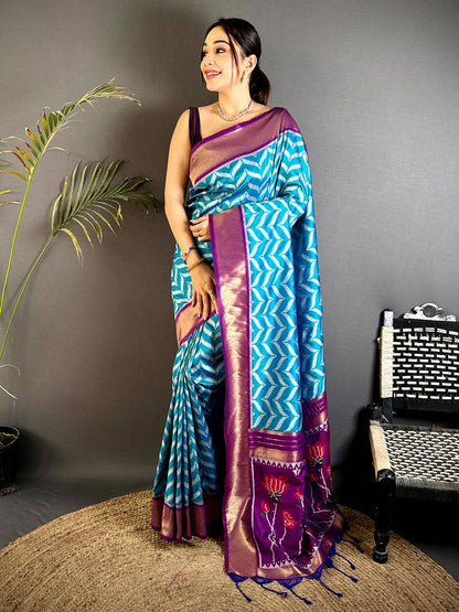 Tradition Style Banarasi Ikkat Pattu Saree

