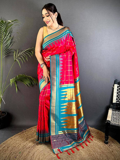 Opulent Dual Tone Gold Zari Pattu Saree