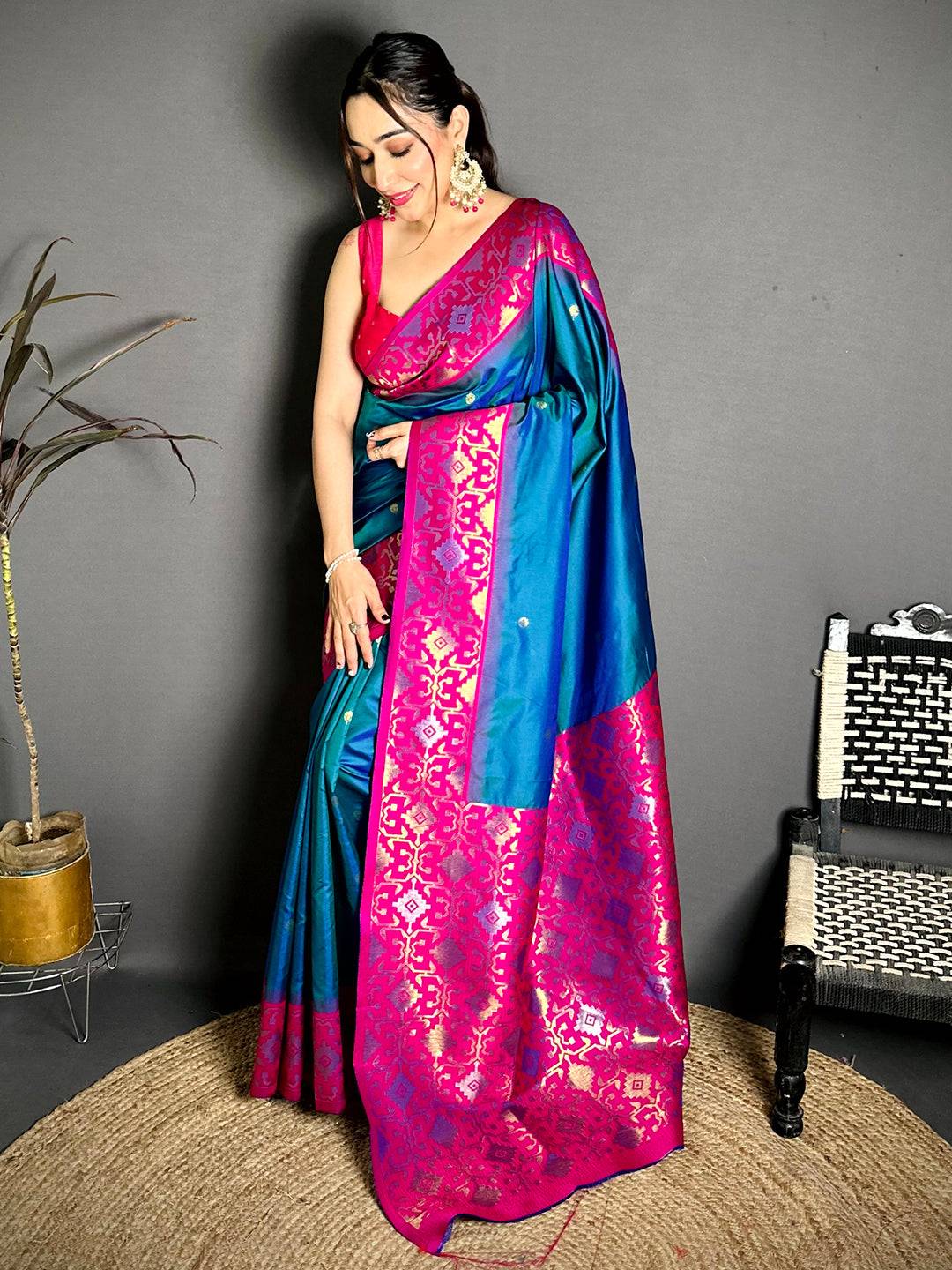 Azure Blue Soft Silk Kanjivaram Pattu Saree