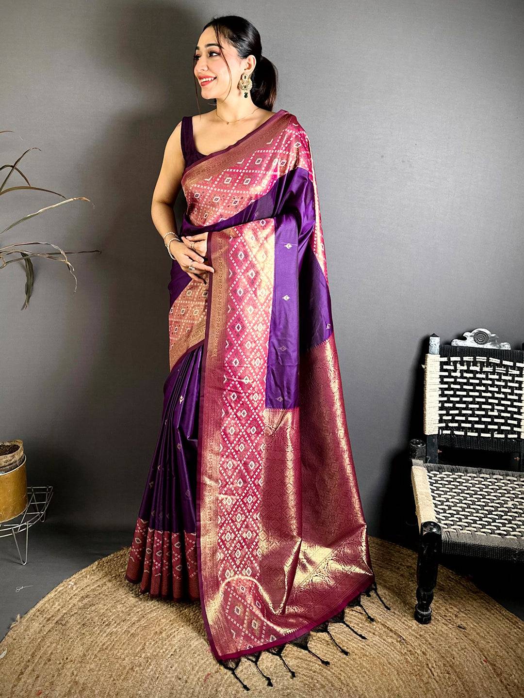 Exclusive Silk Ikkat Big Border Pattu Saree