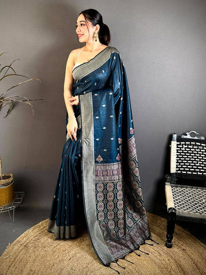 Celebrity Katan Silk Thread Work Pattu Saree