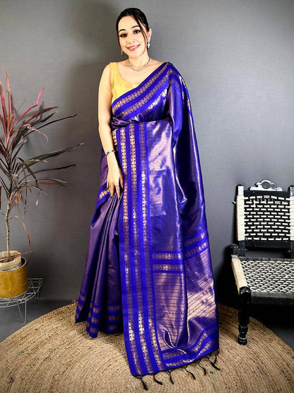 Royal Soft Silk Double Ikkat Gadwal Pattu Saree