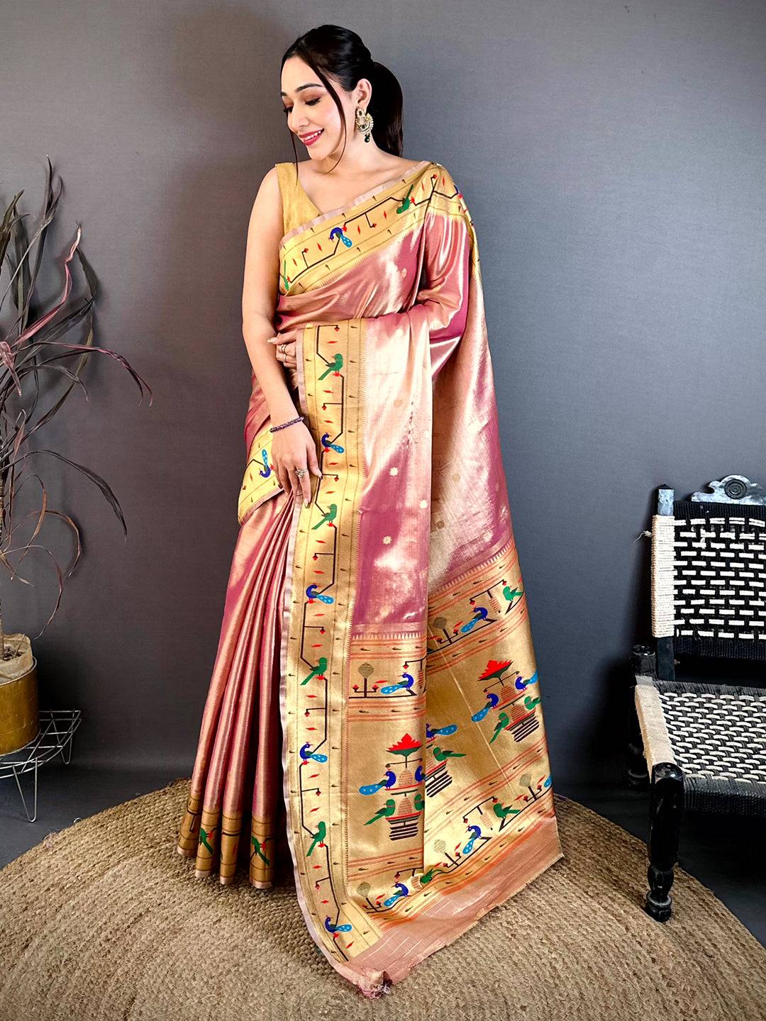 Royal Aura Paithani Tissue Pattu Saree