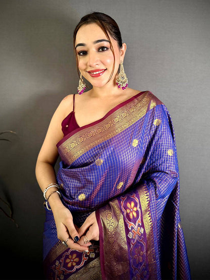 Designer Gold Zari Kanchi Silk Digital Pallu Pattu Saree