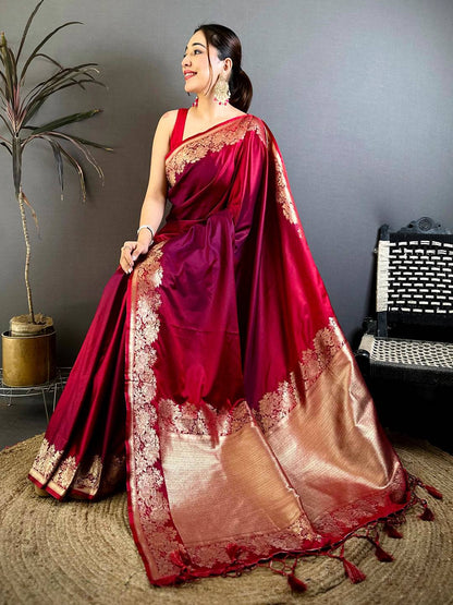 Regal Ombre Weaving Mashru Silk Pattu Saree
