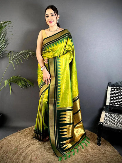 Majestic Dual Tone Gold Zari Pattu Saree