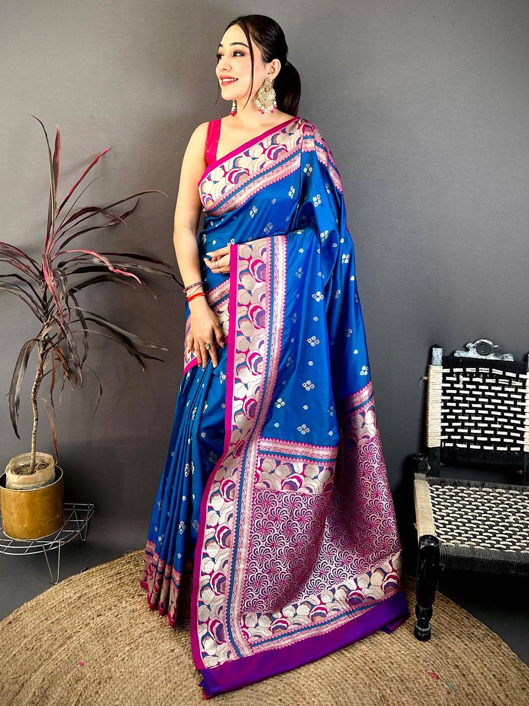 Royal Blue Soft Silk Kanjivaram Pattu Saree