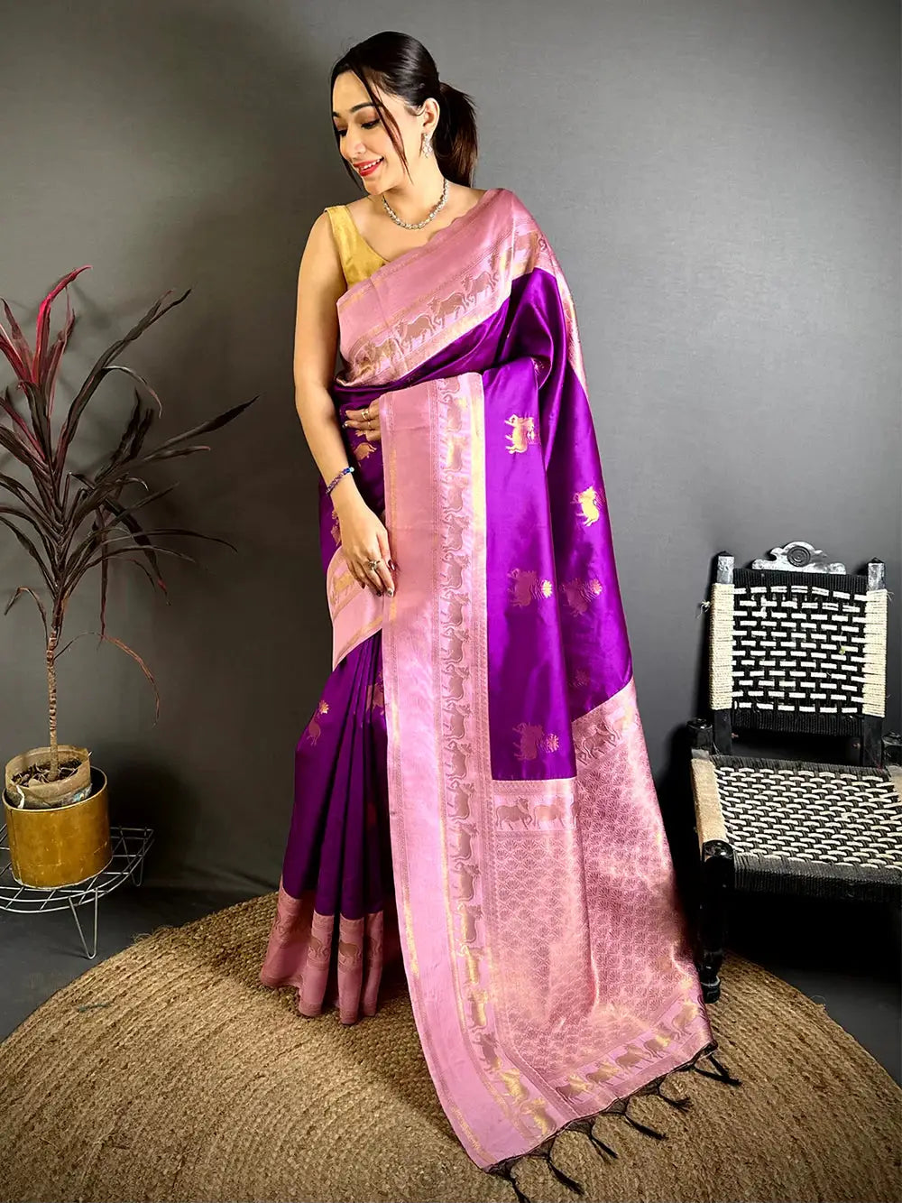 Opulent Pichwai Katan Silk Pattu Saree