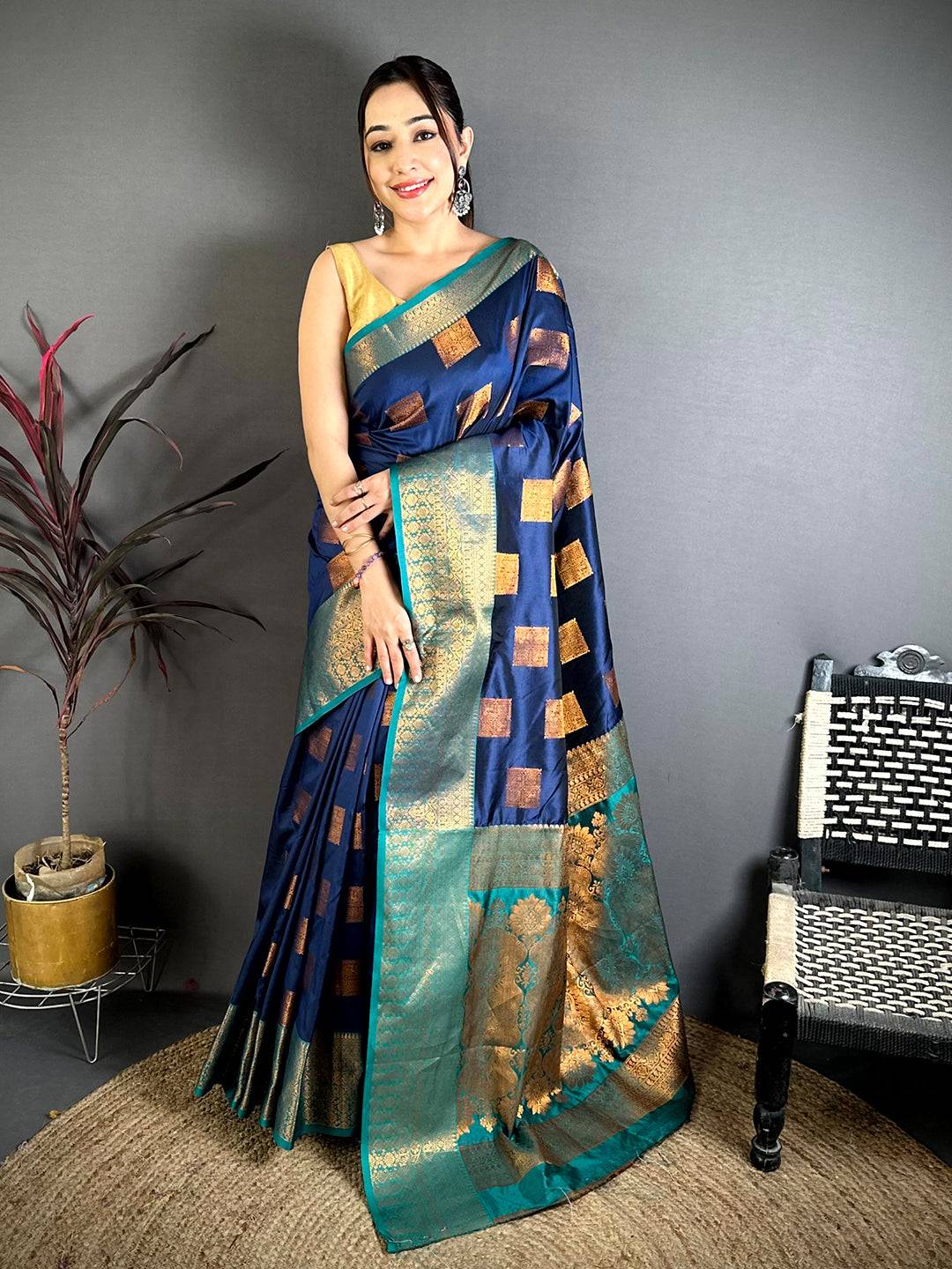 Royal Copper Zari Banarasi Katan Silk Pattu Saree